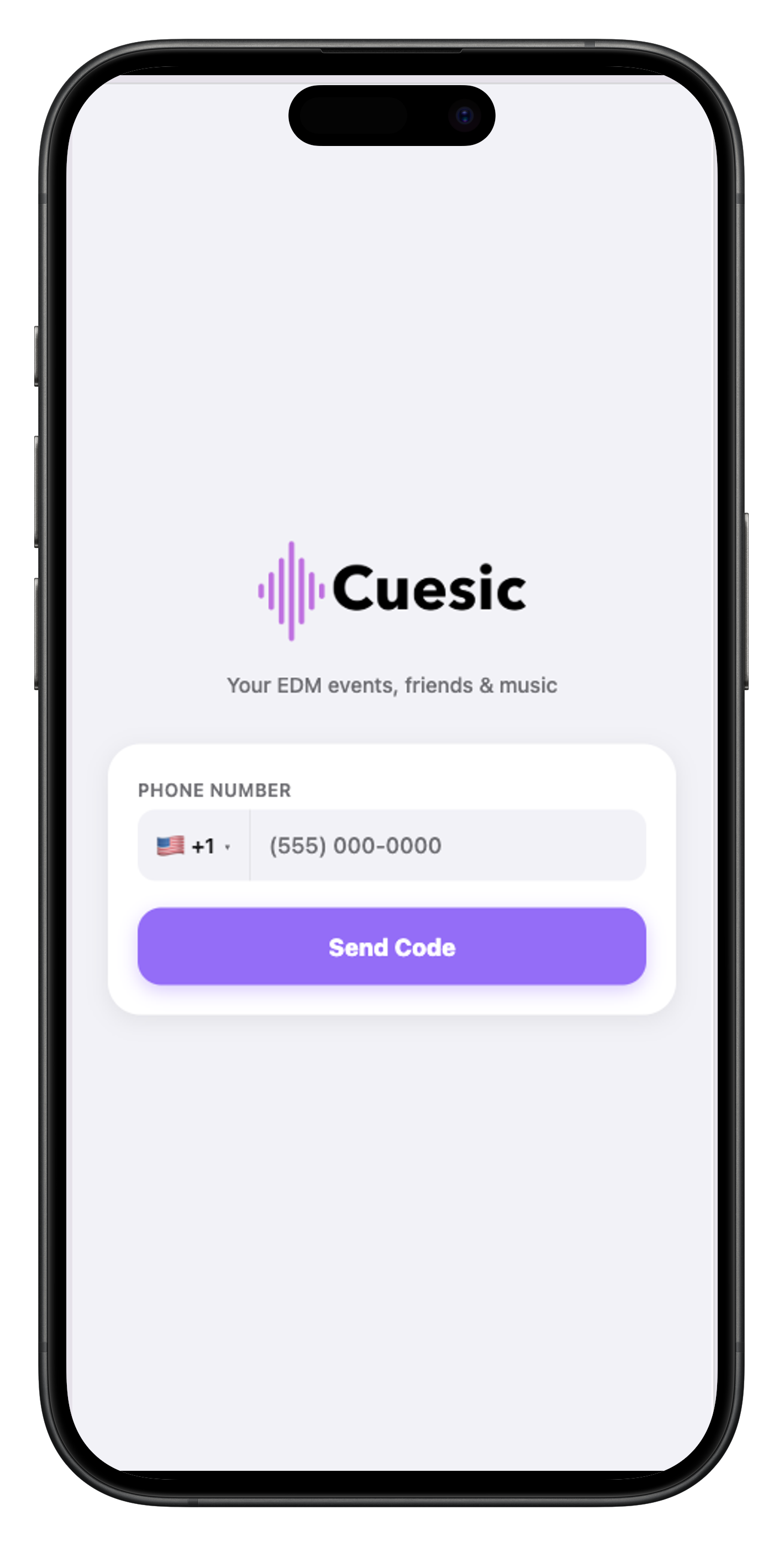 Cuesic app screen 1