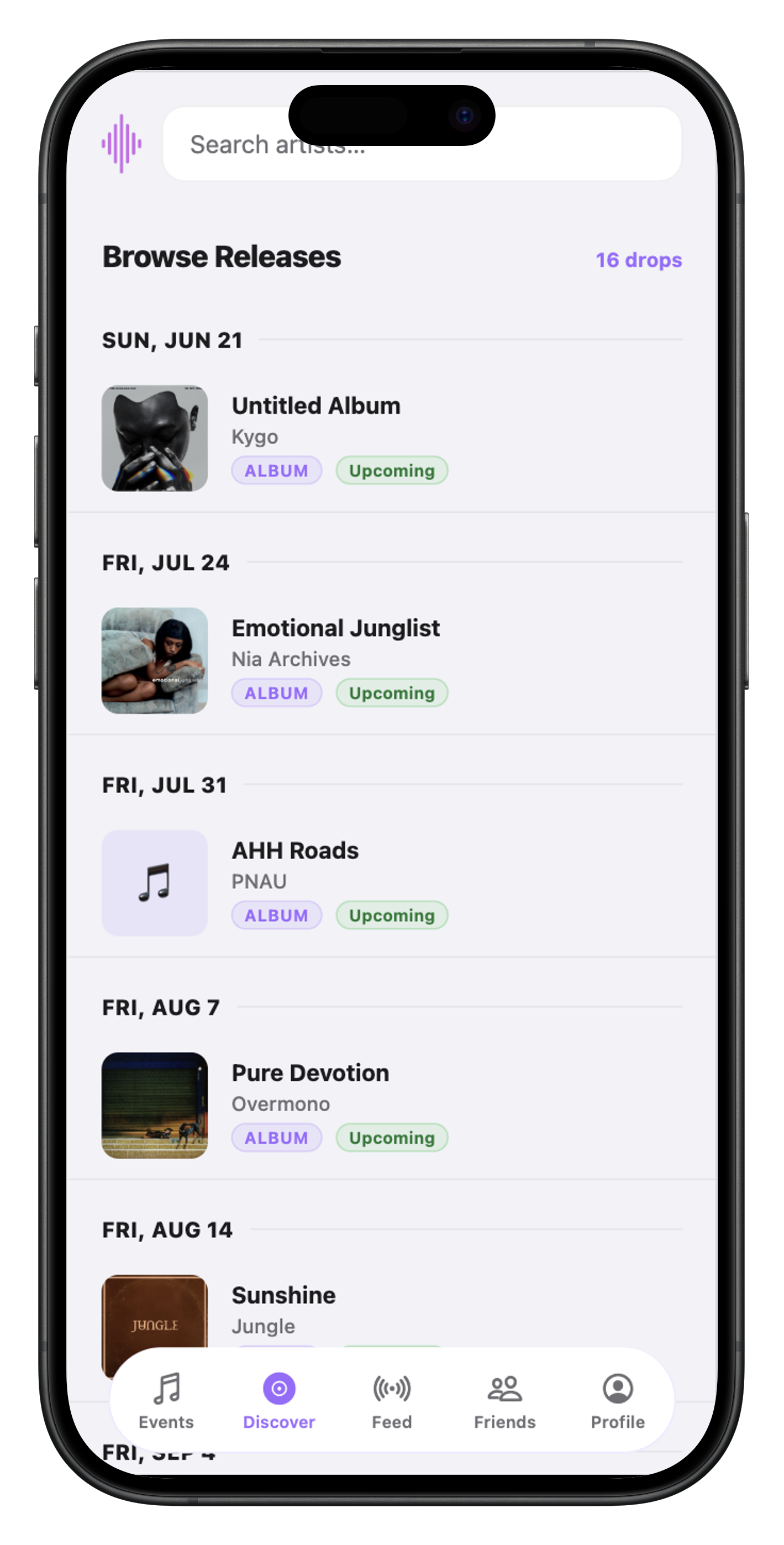 Cuesic app screen 2